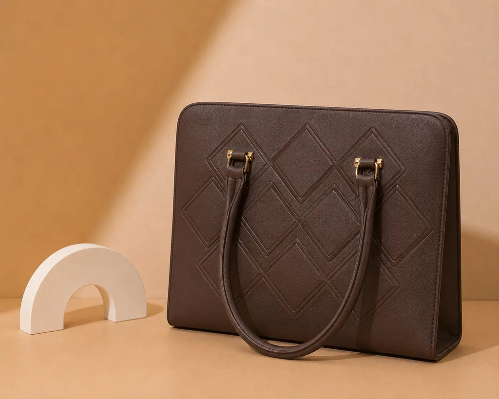 Quilted Hand Bag Brown