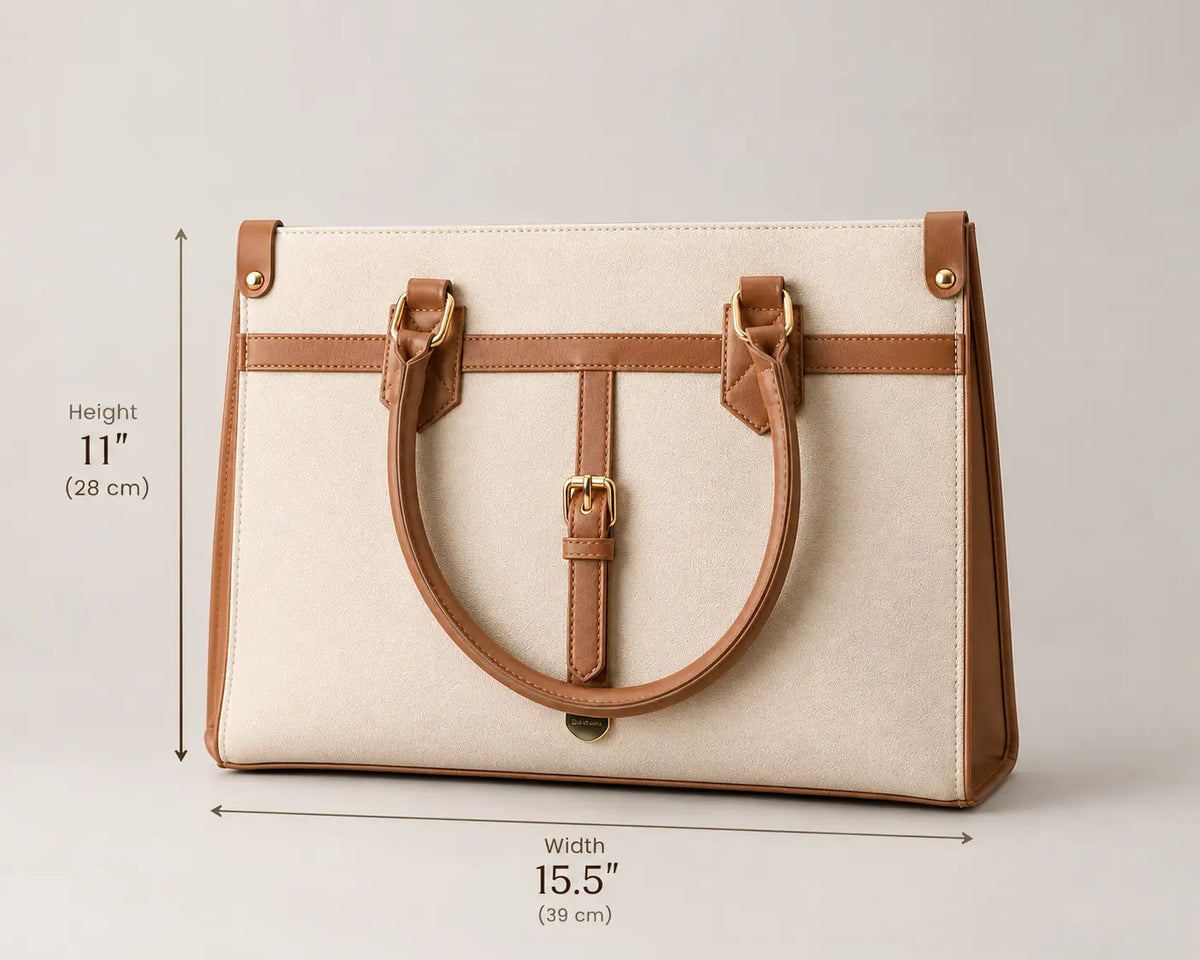 Beige Windsor Leather Tote