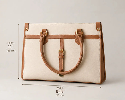 Beige Windsor Leather Tote