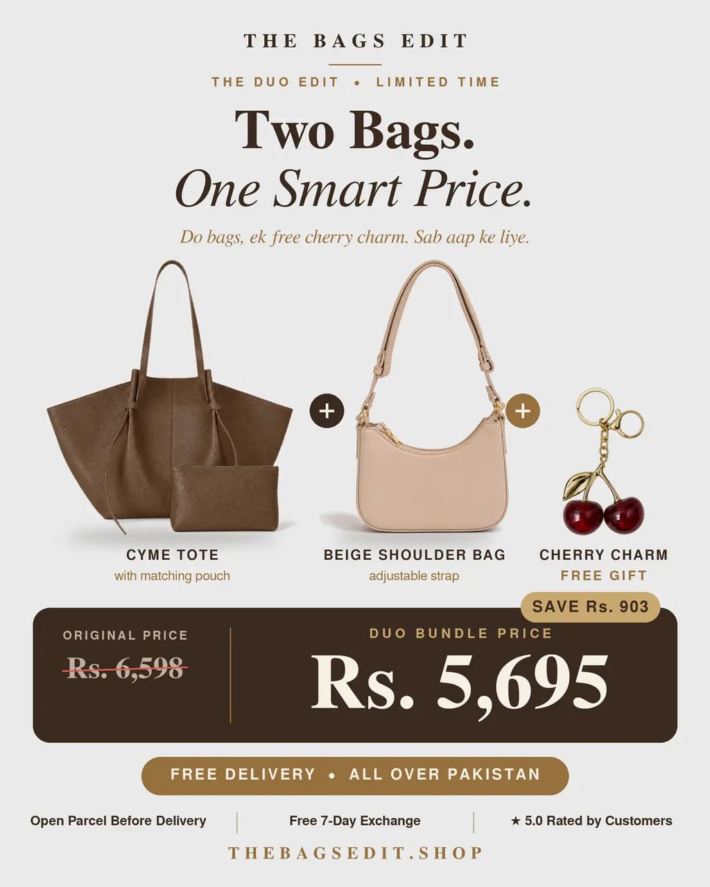 Bundle 3: Skin Shoulder Bag + Cyme Tote with Pouch