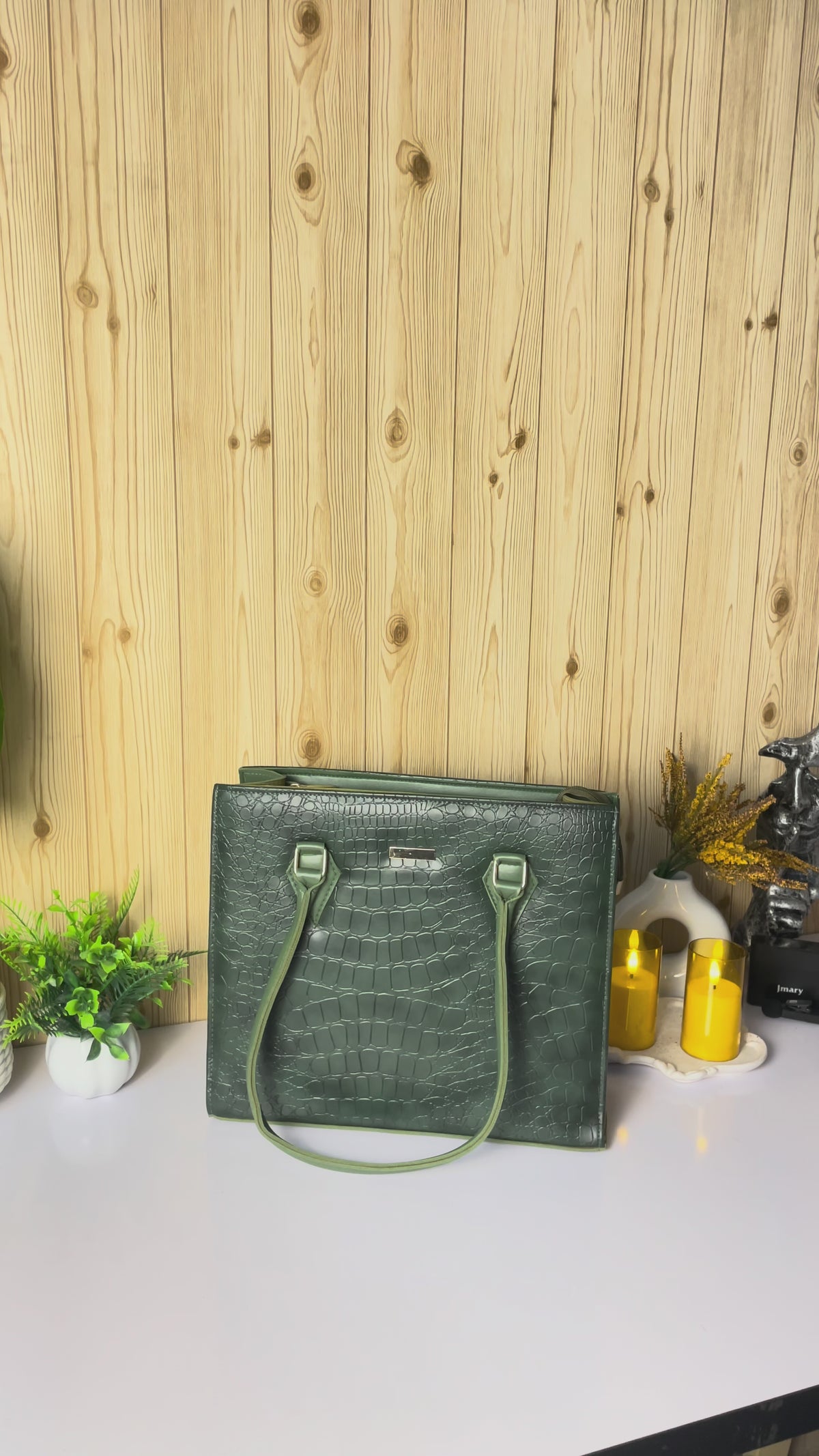 Green Croc Leather Bag Video