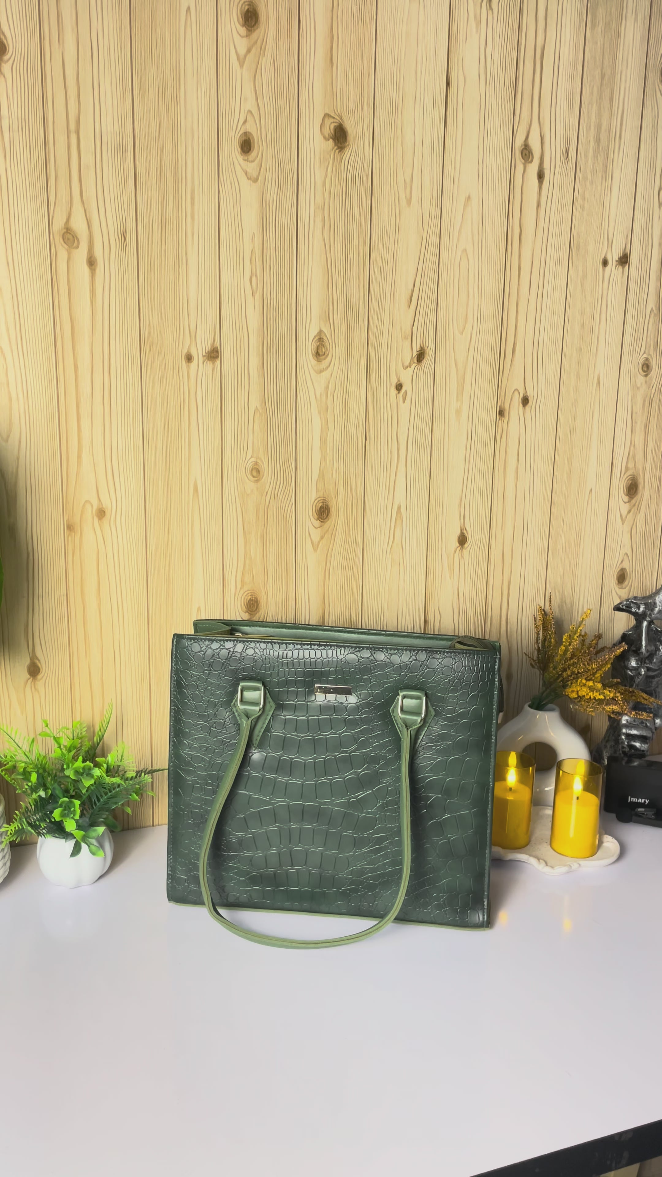 Green Croc Leather Bag Video