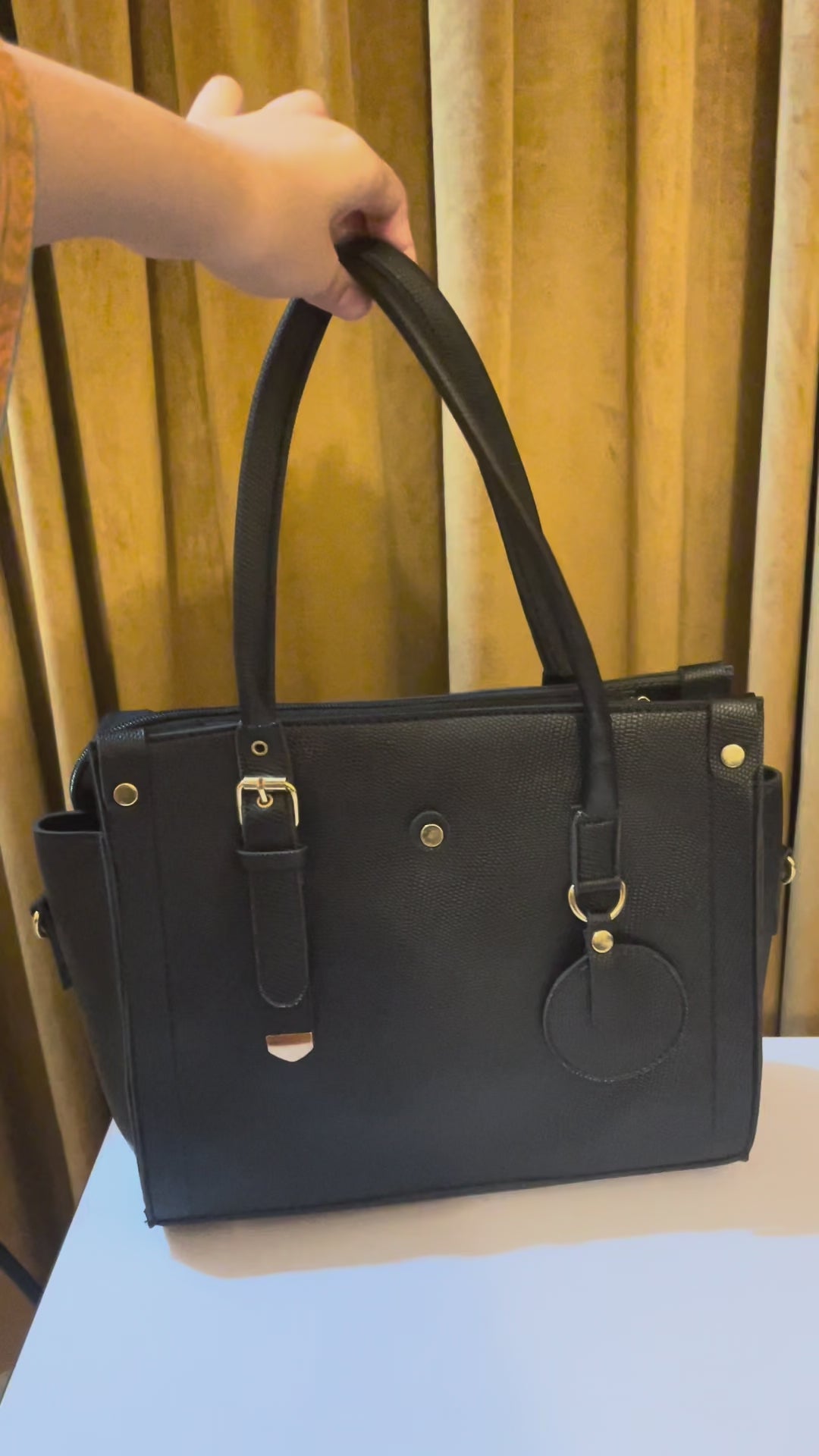 Black Bloom Shoulder Bag